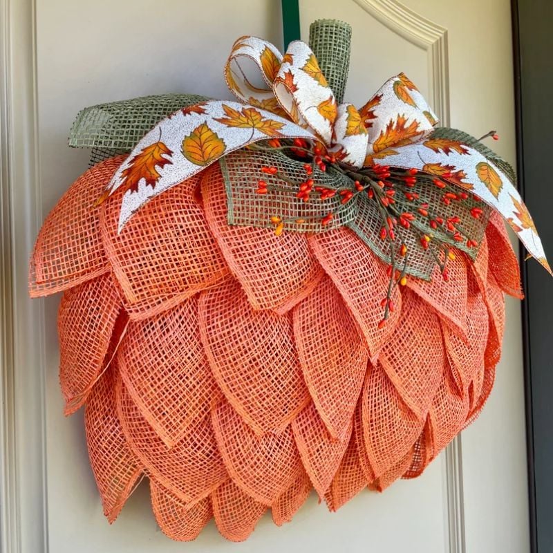 BowLift | Farmhouse Pumpkin Wreath For Front Door