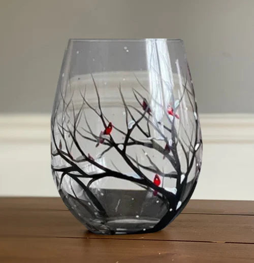 BowLift | Four Seasons Tree Wine Glasses - Hand Painted Art