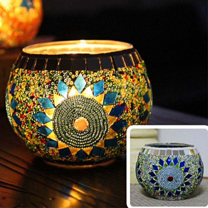 BowLift | European Retro Glass Mosaic Tealight Holder