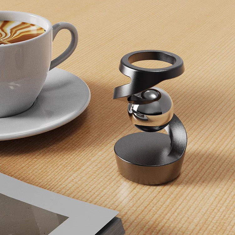 BowLift | Gravity Defying Kinetic Desk Toy | CNC Machined Aerospace Aluminum Helix | Mirror-Polished Stainless Steel Sphere | Precision-Engineered Mechanical Optical Illusion | 8-Component Modular Assembly