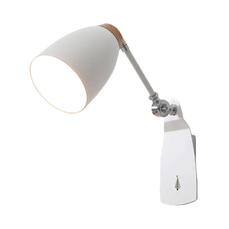 BowLift | Metal Cup-Shaped Wall Lighting Modern 1-Light White/Black Finish Rotatable Wall Lamp