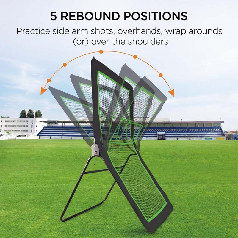 BowLift | Lacrosse Rebounder for Backyard, 4x7 Ft Volleyball Bounce Back Net, Pitchback Throwback Baseball Softball Return Training Screen, Adjustable Angle Shooting Practice Training Wall with Target