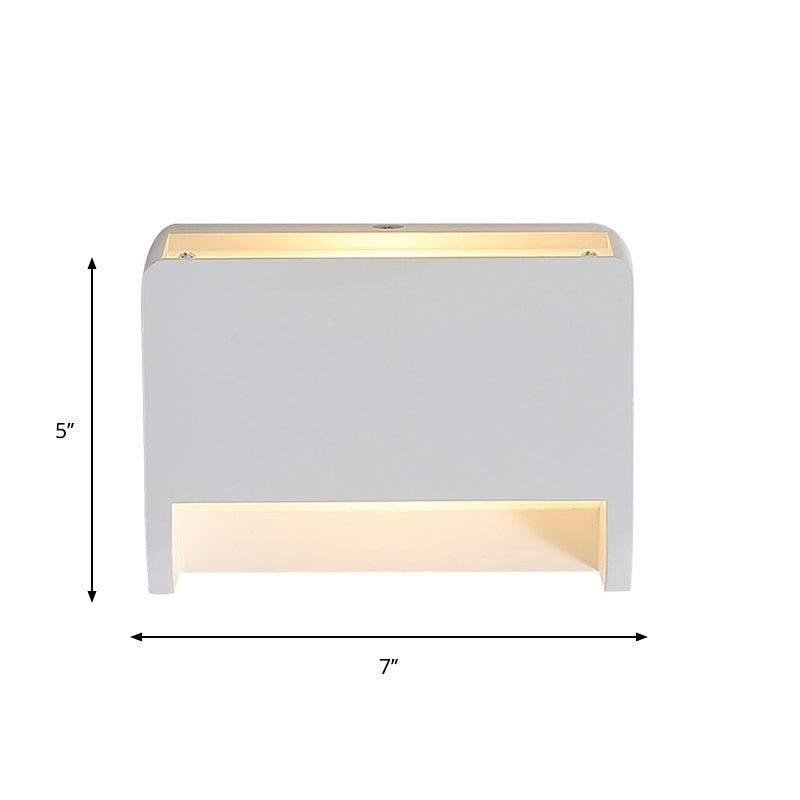 BowLift | Minimalist Box Shape Wall Light Plaster 1-Light Bedroom LED Wall Light in White