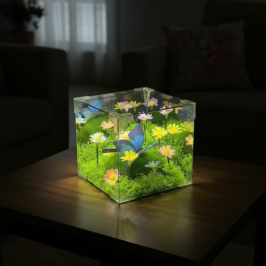 BowLift | LED Butterfly Garden Cube Night Light Decor