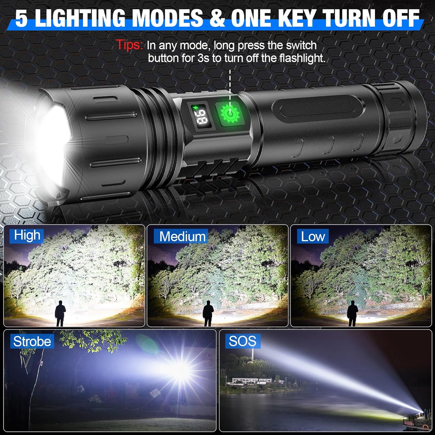 BowLift | 100000 Lumen Tactical Flashlight | World's Brightest High-Powered Torch