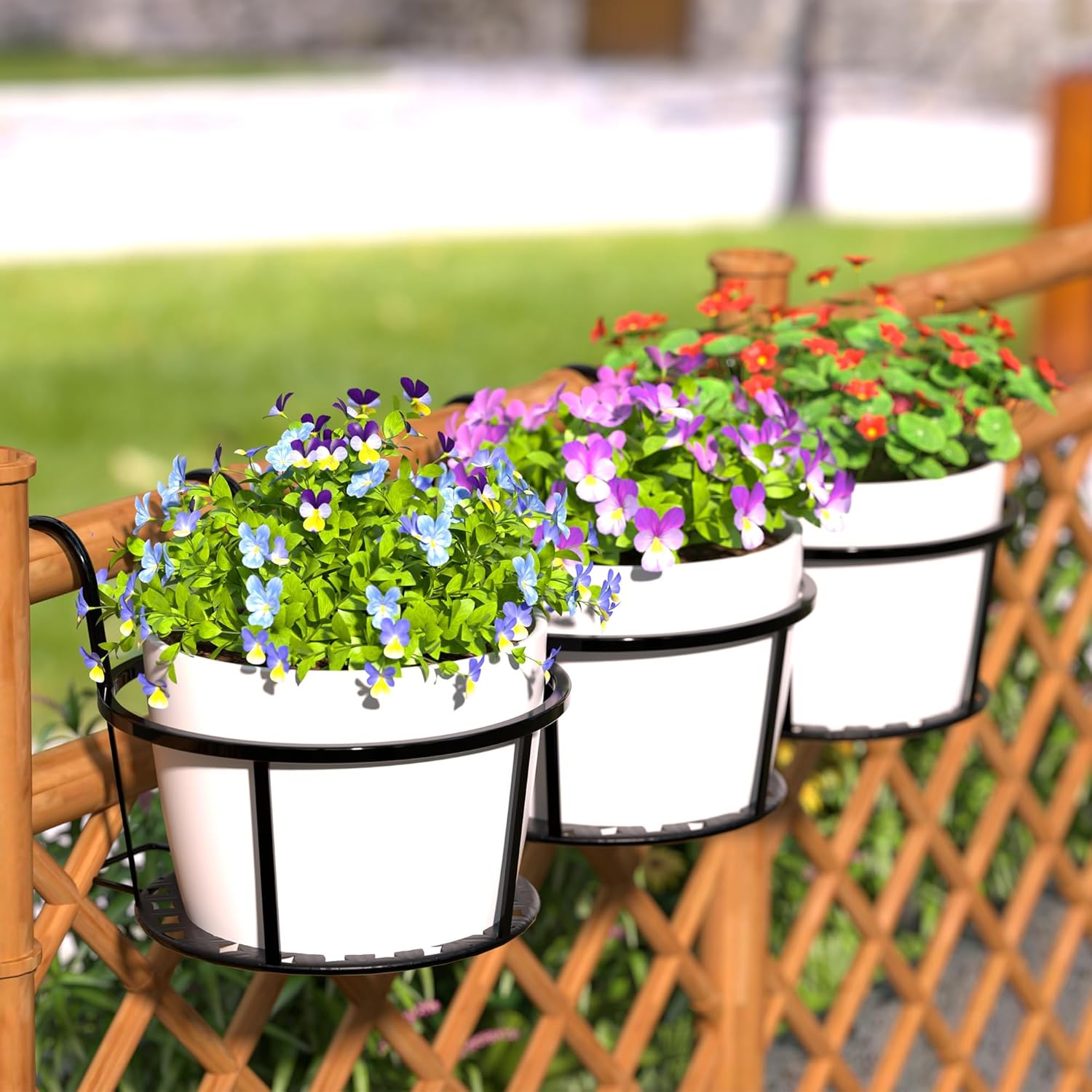 BowLift | Hanging Plant Basket made of Metal – Balcony Planter Pot with Hook for Garden and Terrace