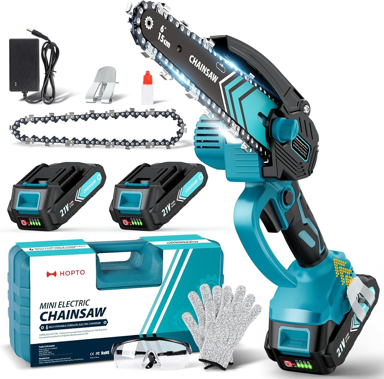 BowLift | Cordless Mini Chainsaw 6 Inch with LED Light & 21V Battery – TimberCut