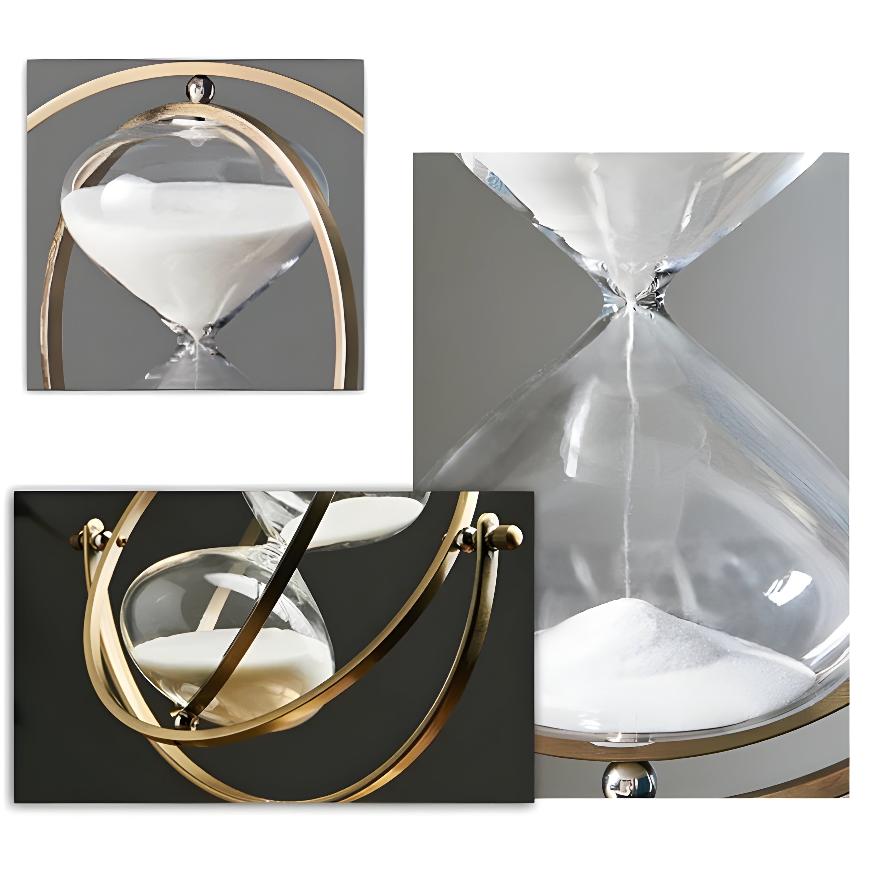 BowLift | GracefulTime Clock – Luxury Hourglass with Elegant Gold Frame & Timeless Design