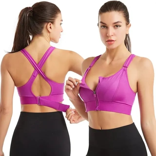 BowLift | Wireless Support Super Tight Impact Resistant Zip Sports Bra