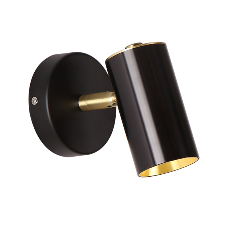 BowLift | Metallic Tube Wall Light Modern 1-Light Black/Gold Finish LED Wall Light for Nightstand