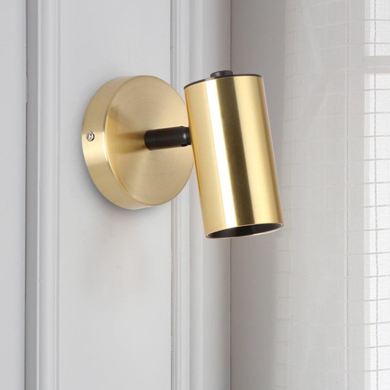 BowLift | Metallic Tube Wall Light Modern 1-Light Black/Gold Finish LED Wall Light for Nightstand