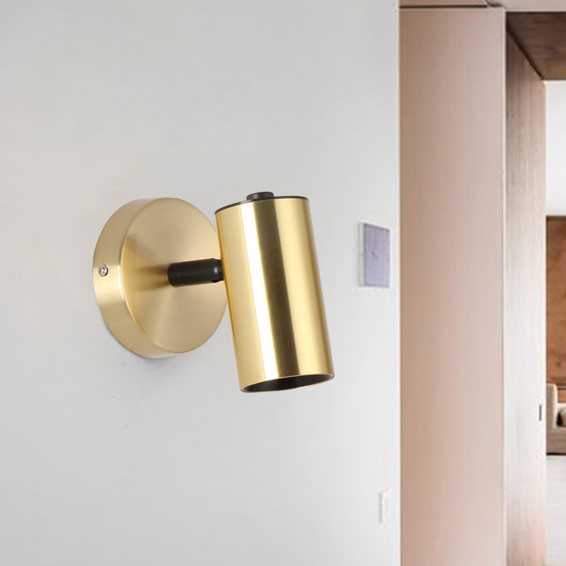 BowLift | Metallic Tube Wall Light Modern 1-Light Black/Gold Finish LED Wall Light for Nightstand