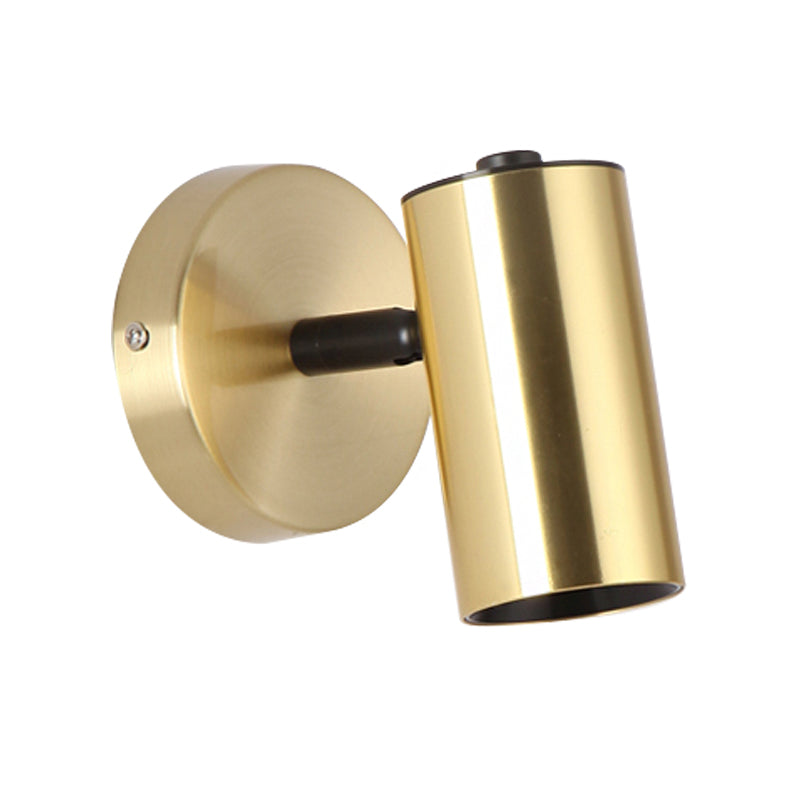 BowLift | Metallic Tube Wall Light Modern 1-Light Black/Gold Finish LED Wall Light for Nightstand
