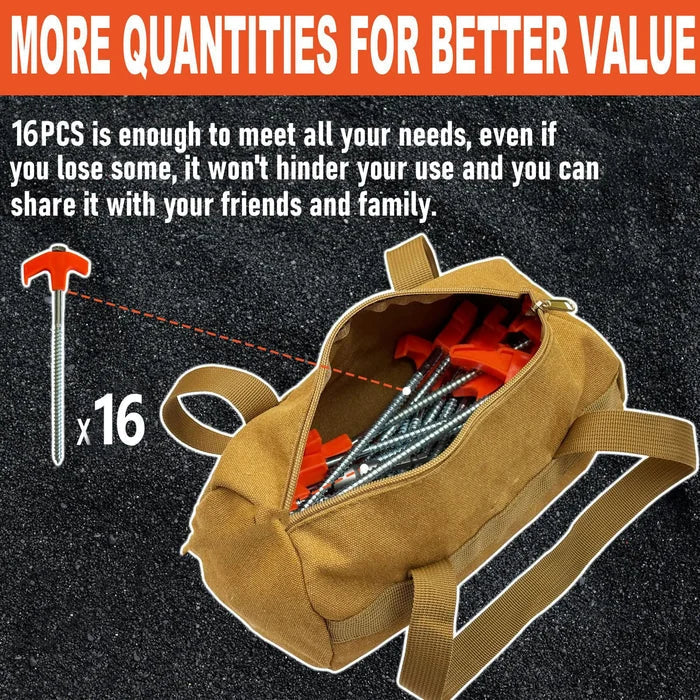 BowLift | 8" Screw in Tent Stakes - Ground Anchors Screw in