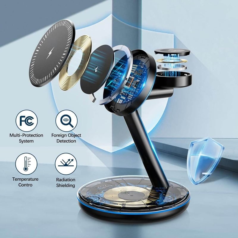 BowLift | Folding magnetic 3-in-1 wireless charger