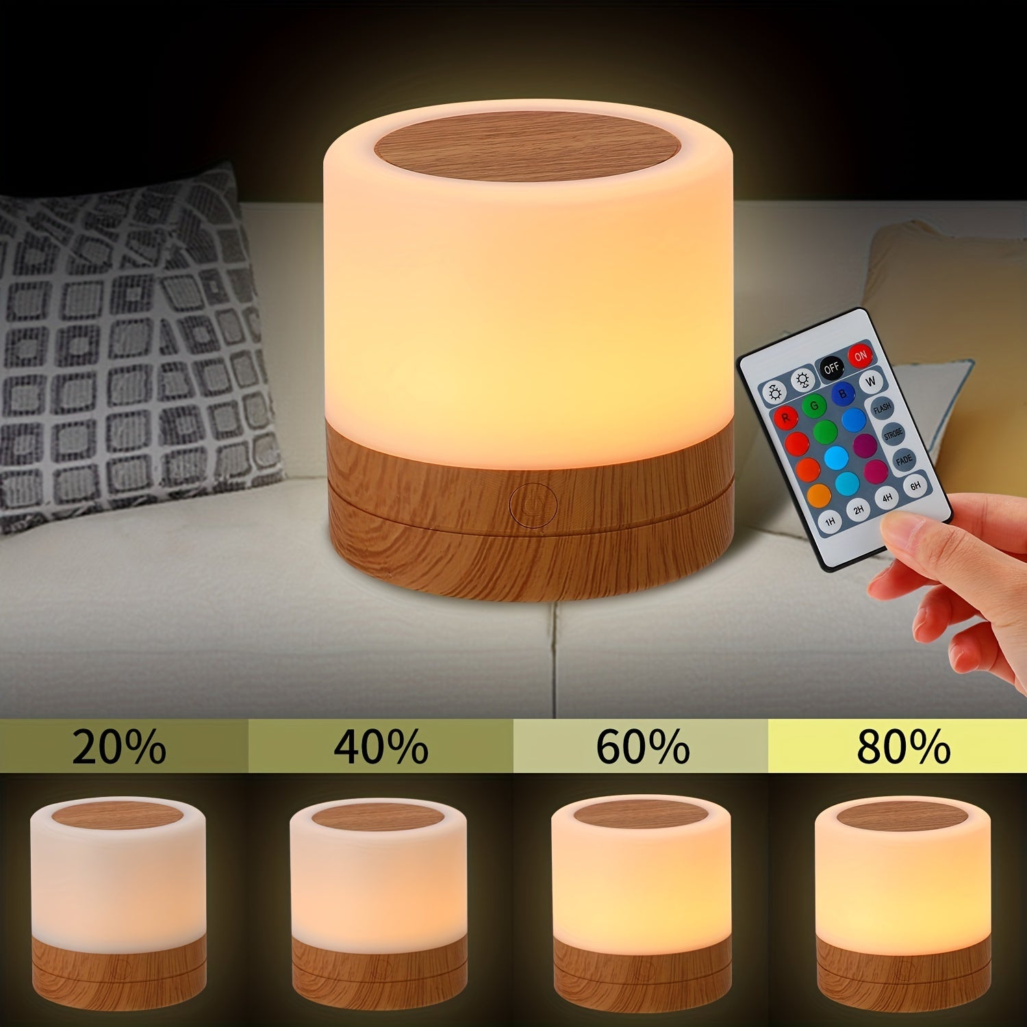 LightAura - RGB Touch Table Lamp with Remote Control Bowlift