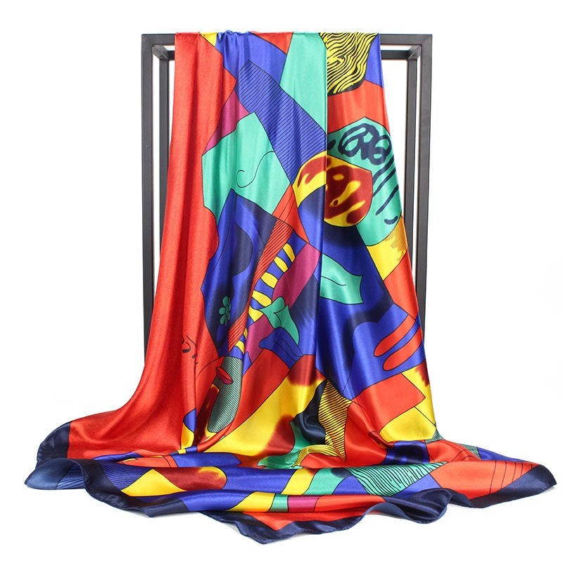 BowLift | Large square scarf Simulation silk scarf All-match scarf Scarf