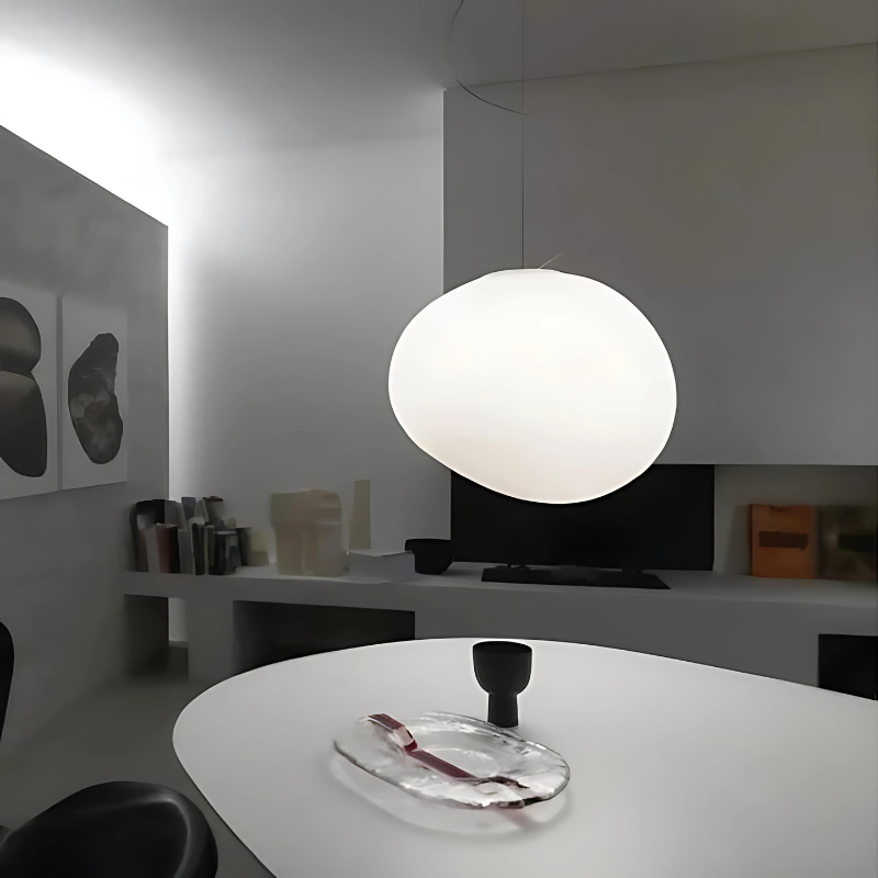 BowLift | GloStone | Elegant Glass Pebble Pendant Light