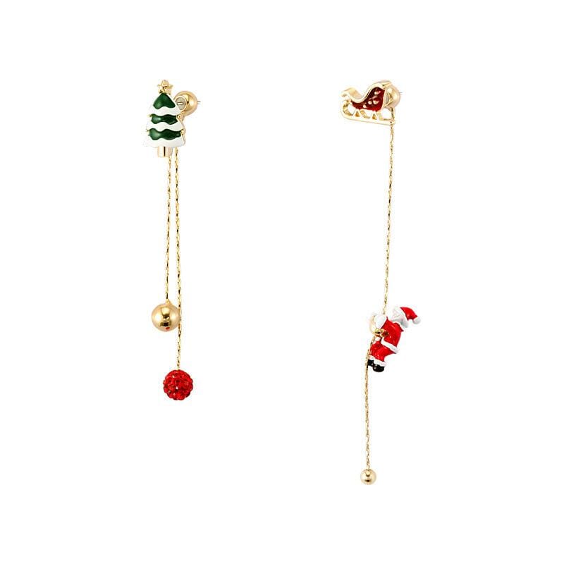 BowLift | Asymmetric Santa Earrings