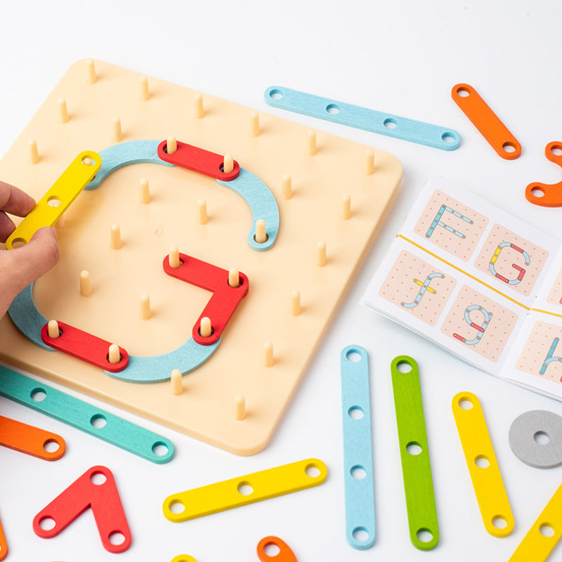 BowLift | Montessori Toys Pegboard Puzzle, Wooden Educational Board for Toddlers