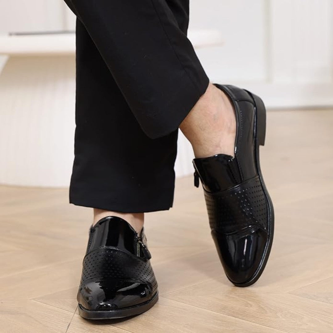 Pointed Toe Dress Shoes with Side Zip