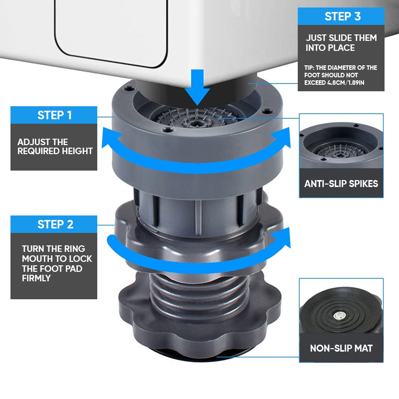 BowLift | 4 Pcs Adjustable Height Washing Machine Support