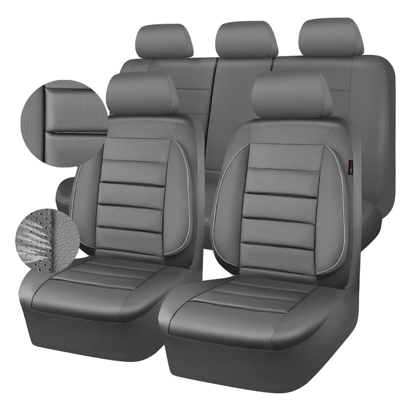 BowLift | Leather Seat Covers Water Resistant 3D Foam Back Support Universal Car Seat Covers Full Set Seats