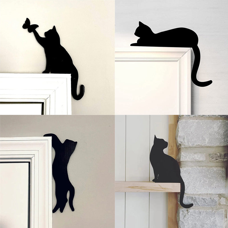 BowLift | Black Cat Door Corner Sign Decoration