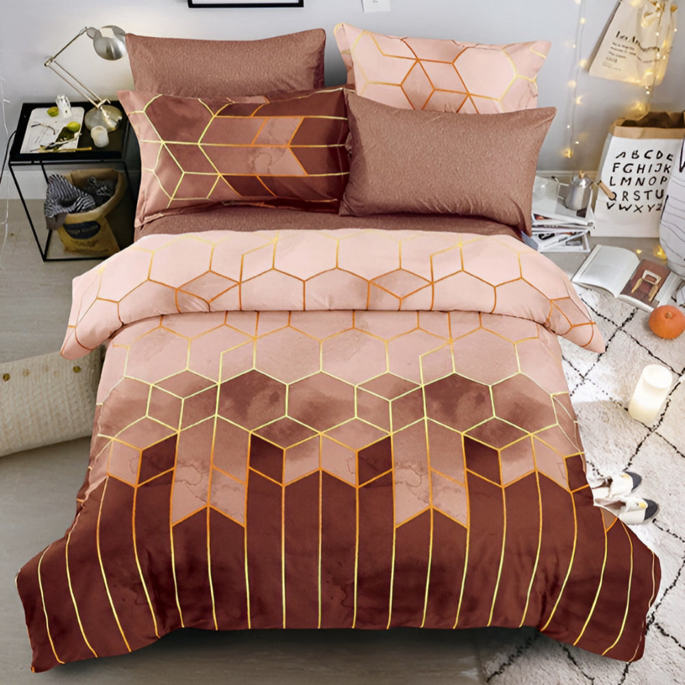BowLift | Golden Cosmo Hive | 3pcs Duvet Cover Sets