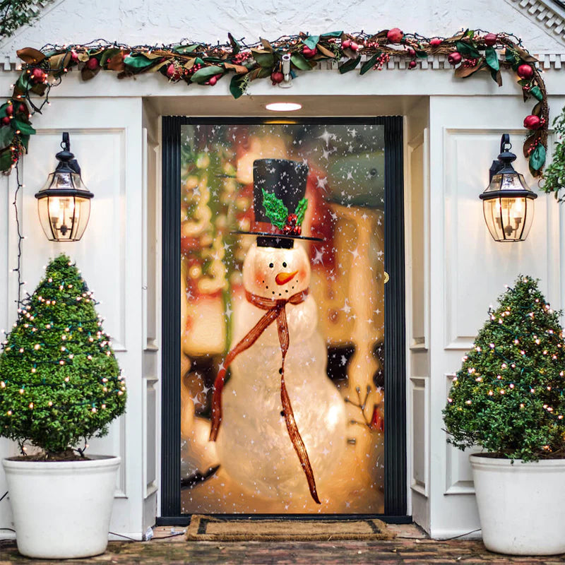 BowLift | Christmas Door Cover | Fabric Front Door Decoration | Washable & Reusable | 91×203cm