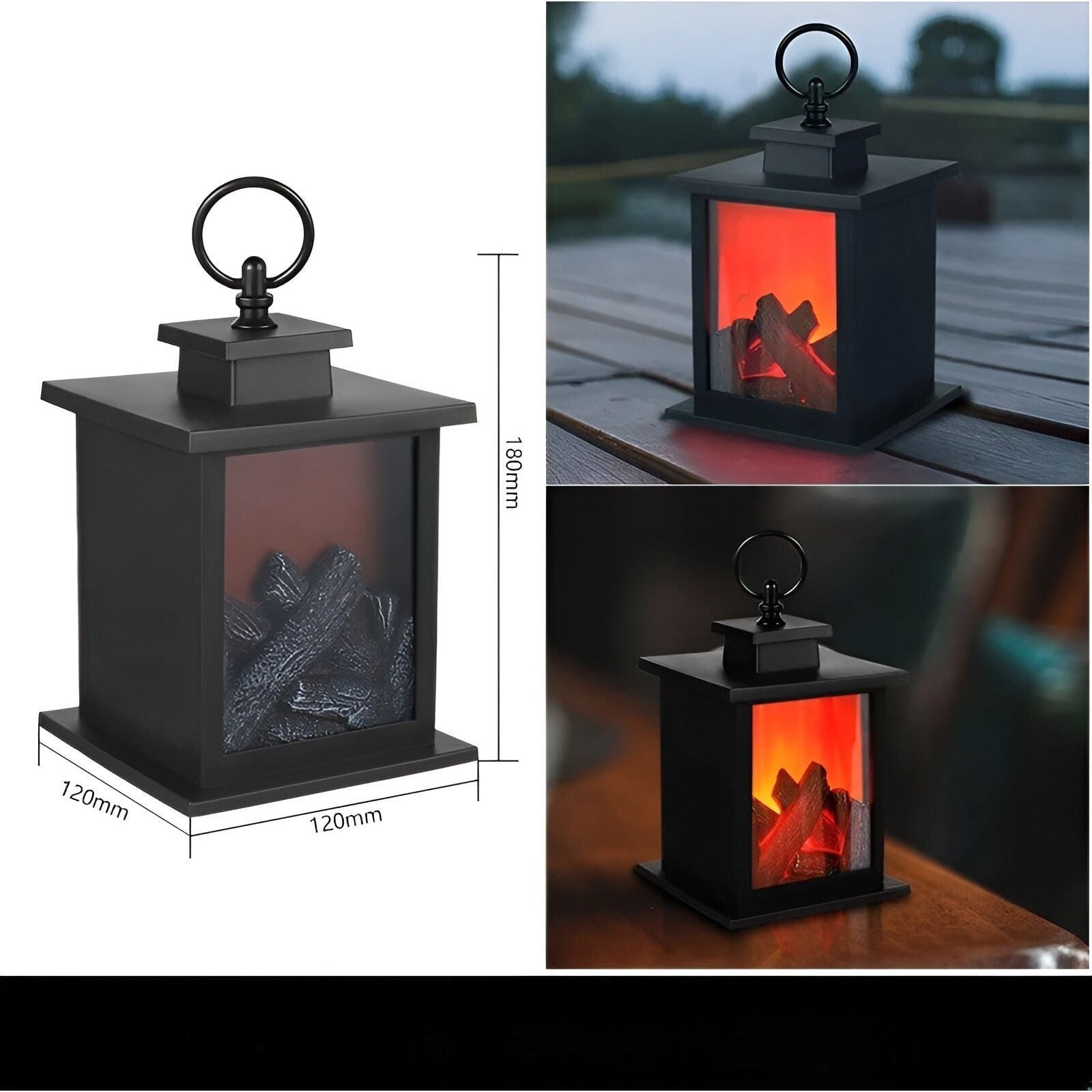 BowLift | RadiantFlame LED Lantern – Realistic Flame Table Lamp for Cosy Ambient Lighting