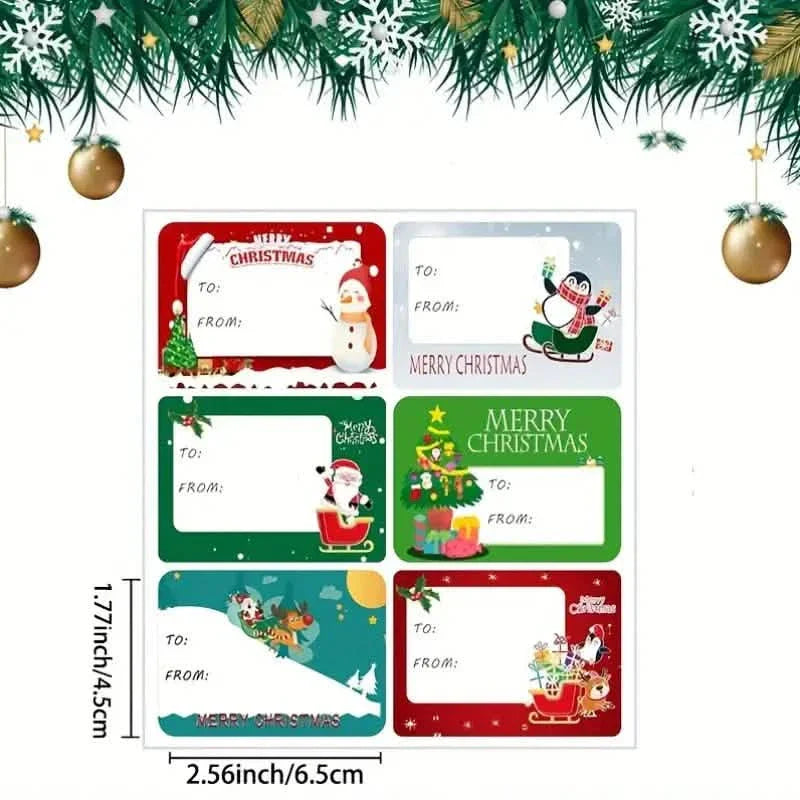 BowLift | 90 pieces: Christmas sticker tags - Self-adhesive with Christmas name tag
