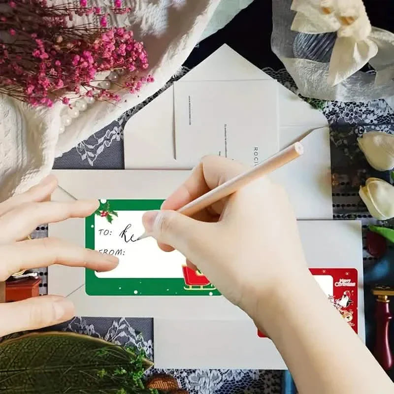 BowLift | 90 pieces: Christmas sticker tags - Self-adhesive with Christmas name tag