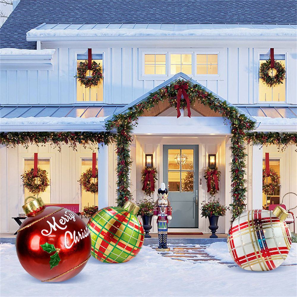 BowLift | Christmas Inflatable Decoration Ball | Outdoor Yard Ornament | 60cm PVC