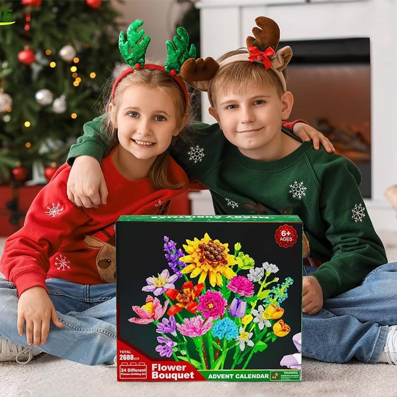 BowLift | Flower Bouquet Building Block Christmas Advent Calendar Set - Christmas Gift