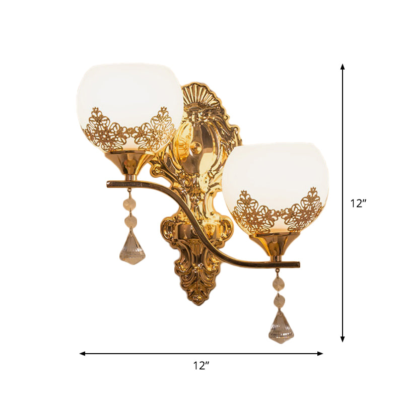 BowLift | Crystal Arch Wall Light Post-Modern 2 Bulbs Wall Lighting Idea in Gold