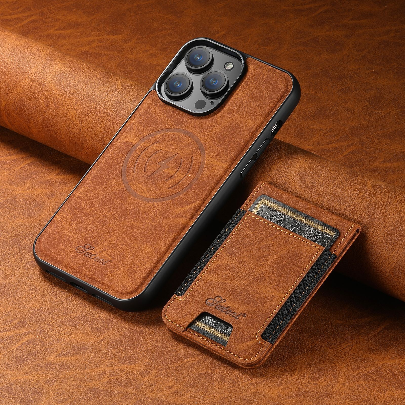 BowLift | Leather phone case with card holder and MagSafe compatibility