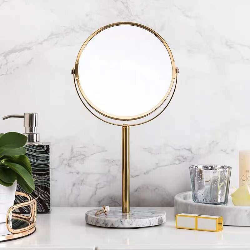 BowLift | Natural Marble 360 Rotating Makeup Vanity Mirror
