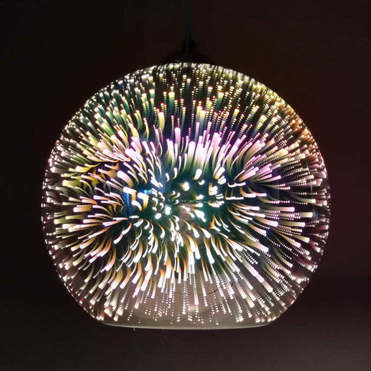 BowLift | Modern creative 3D colorful firework glass 1-light dome pendant lamp