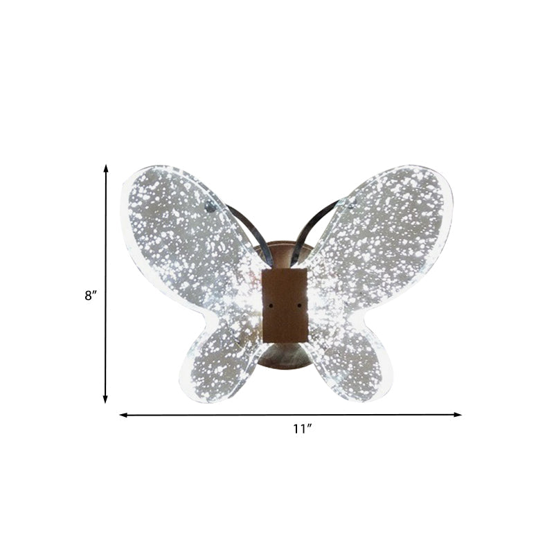 BowLift | Butterfly Bedroom Wall Sconce Clear Crystal LED Minimalist Wall Lighting Ideas in Gold