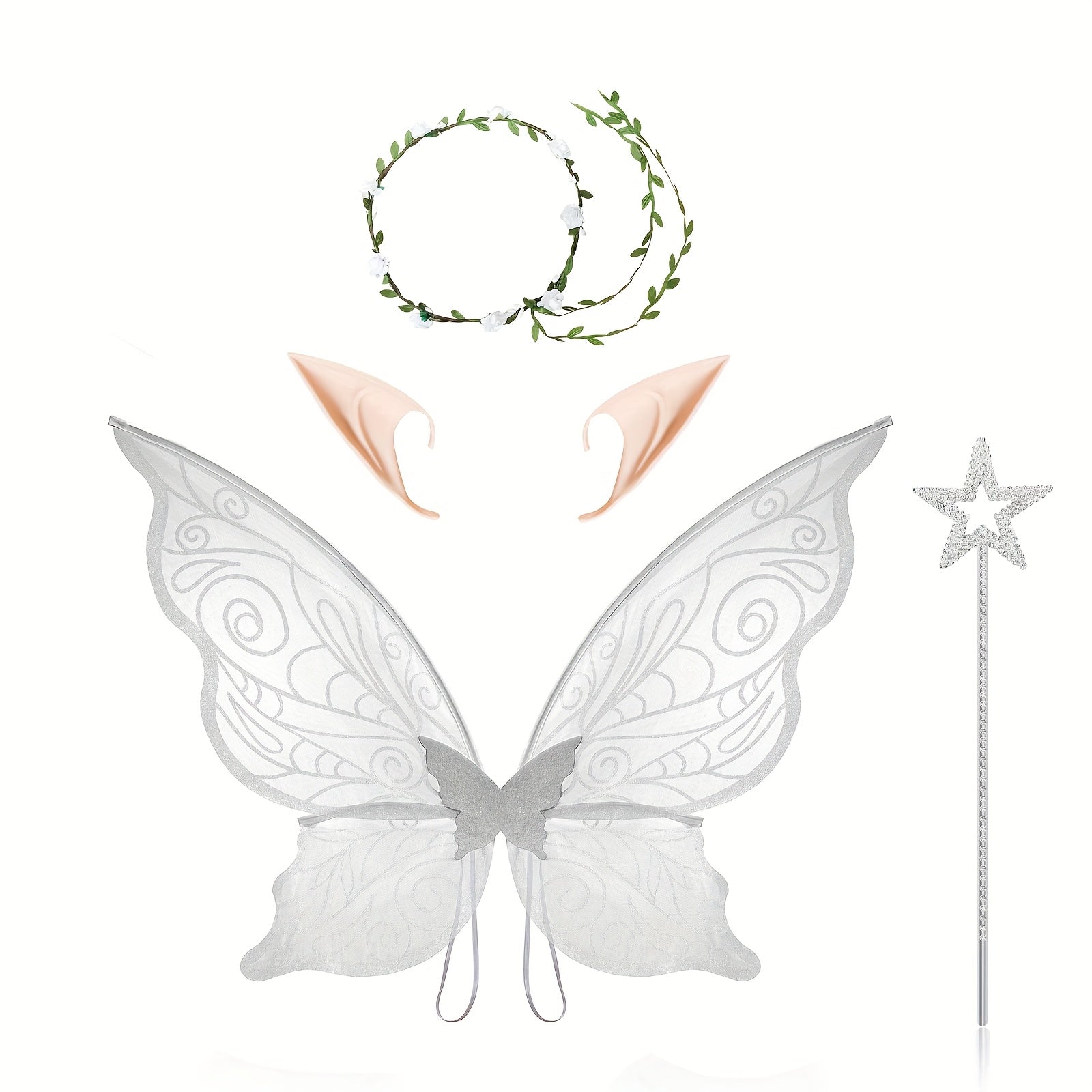 BowLift | Girls Magical Halloween Fairy Costume Set | Wings Wand Ears