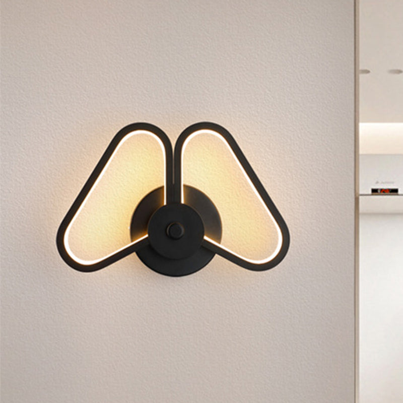 BowLift | Metallic Double Triangle Scone Light Simplicity White/Black LED Wall Light Idea in White/Warm Light
