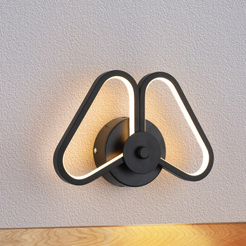 BowLift | Metallic Double Triangle Scone Light Simplicity White/Black LED Wall Light Idea in White/Warm Light