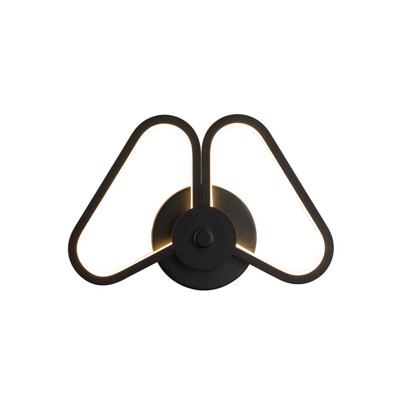BowLift | Metallic Double Triangle Scone Light Simplicity White/Black LED Wall Light Idea in White/Warm Light
