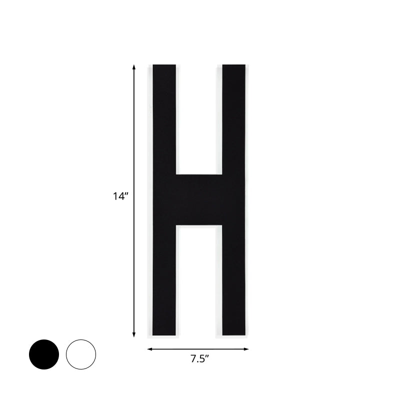 BowLift | Alphabet Metal Wall Lamp Modern LED White/Black Wall Lights for Nightstands in White/Warm Light