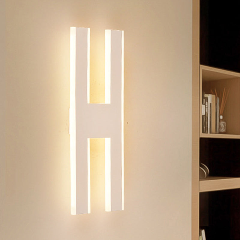 BowLift | Alphabet Metal Wall Lamp Modern LED White/Black Wall Lights for Nightstands in White/Warm Light