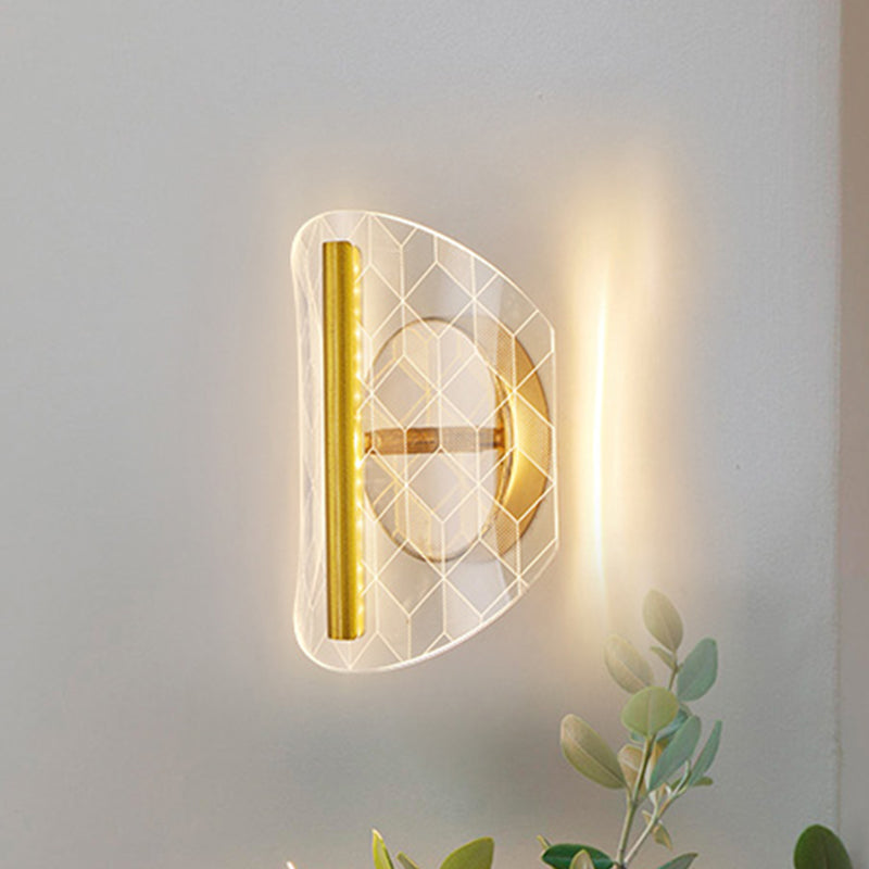 BowLift | Metallic geometric wall lamp minimalist LED golden wall lighting idea in white/warm light for the living room