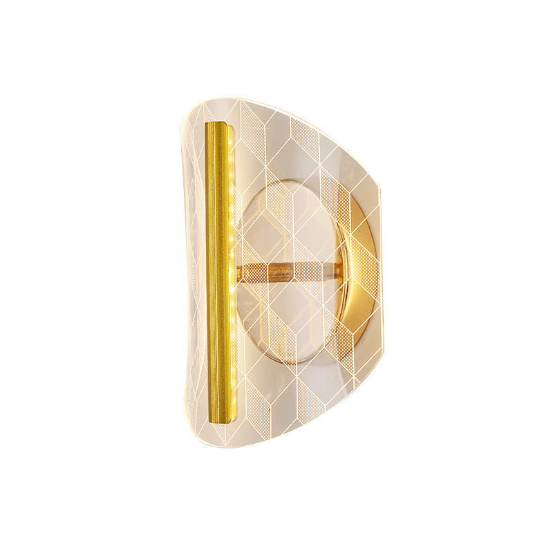 BowLift | Metallic geometric wall lamp minimalist LED golden wall lighting idea in white/warm light for the living room