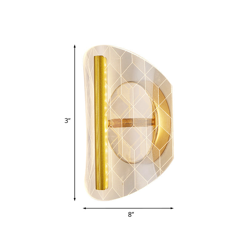 BowLift | Metallic geometric wall lamp minimalist LED golden wall lighting idea in white/warm light for the living room