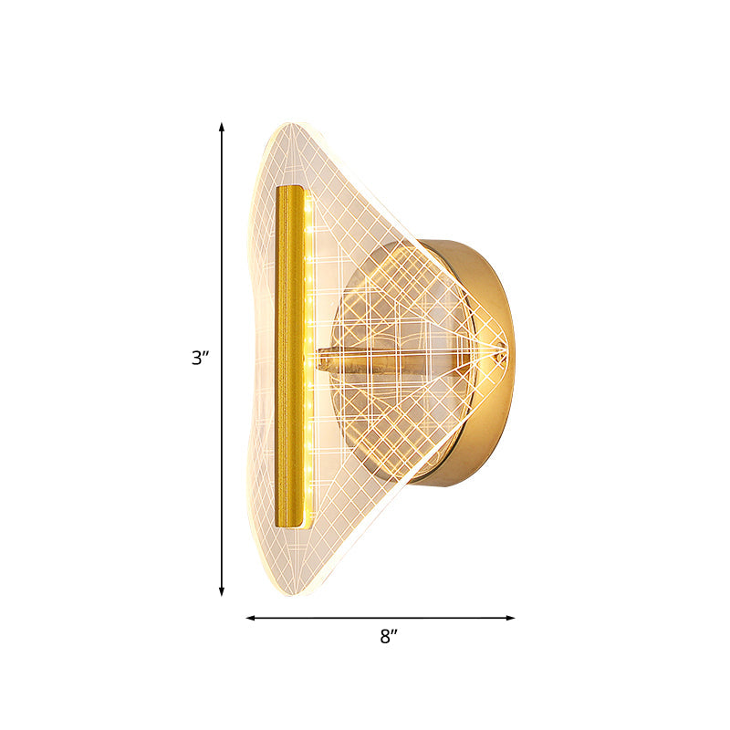 BowLift | Metallic geometric wall lamp minimalist LED golden wall lighting idea in white/warm light for the living room
